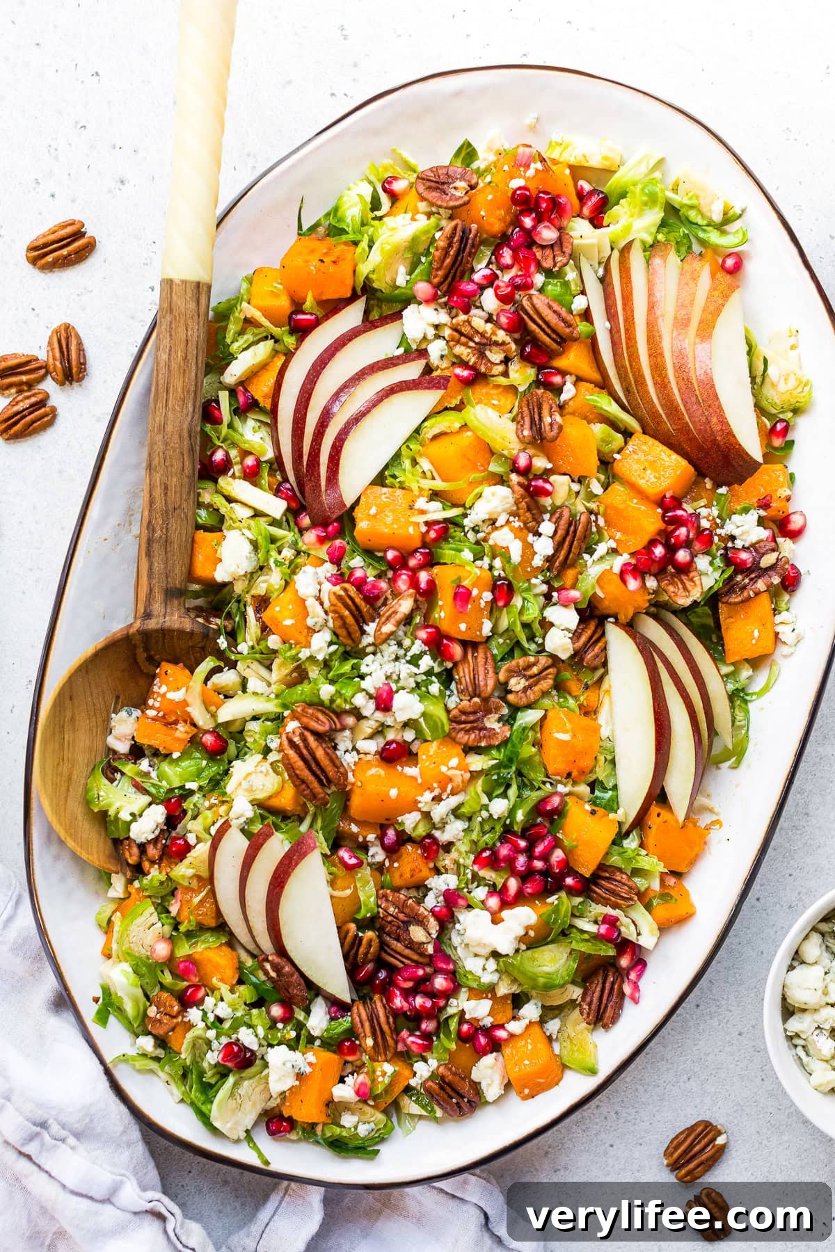 Butternut Squash & Brussels Sprout Salad with Pears, Maple Dijon 2 Butternut Squash Salad with Brussels Sprouts and Pears