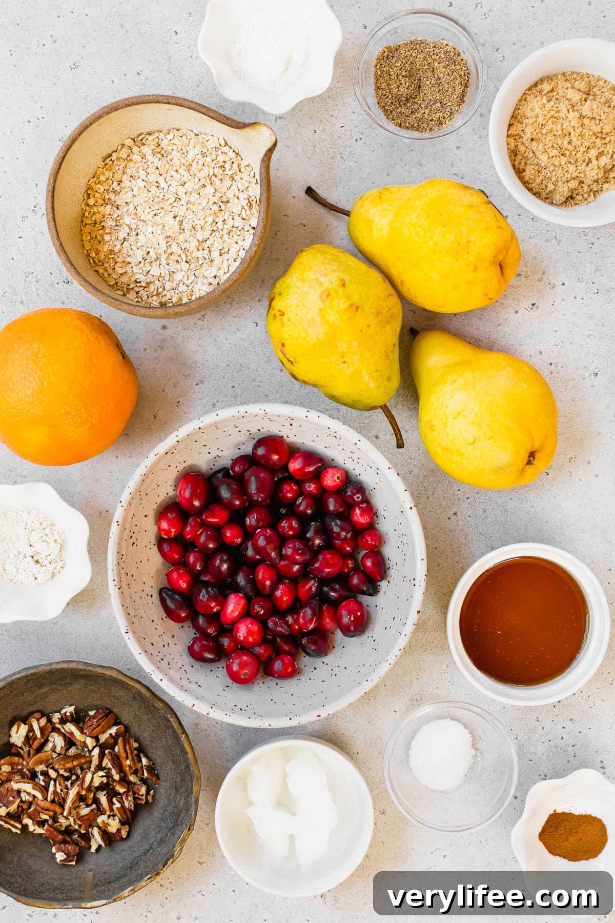 Cranberry Pear Crisp ingredients
