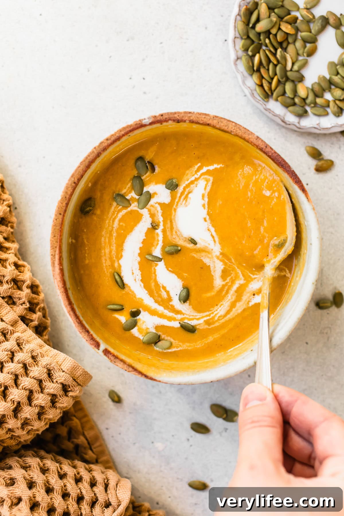 Creamy Pumpkin Ginger Coconut Soup — Dairy-Free 2 Healing pumpkin soup made with canned pumpkin and coconut milk.