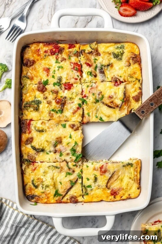 Sausage Cheese and Veggie Breakfast Casserole