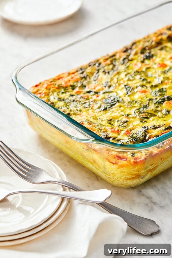 Breakfast Casserole with Spinach and Feta