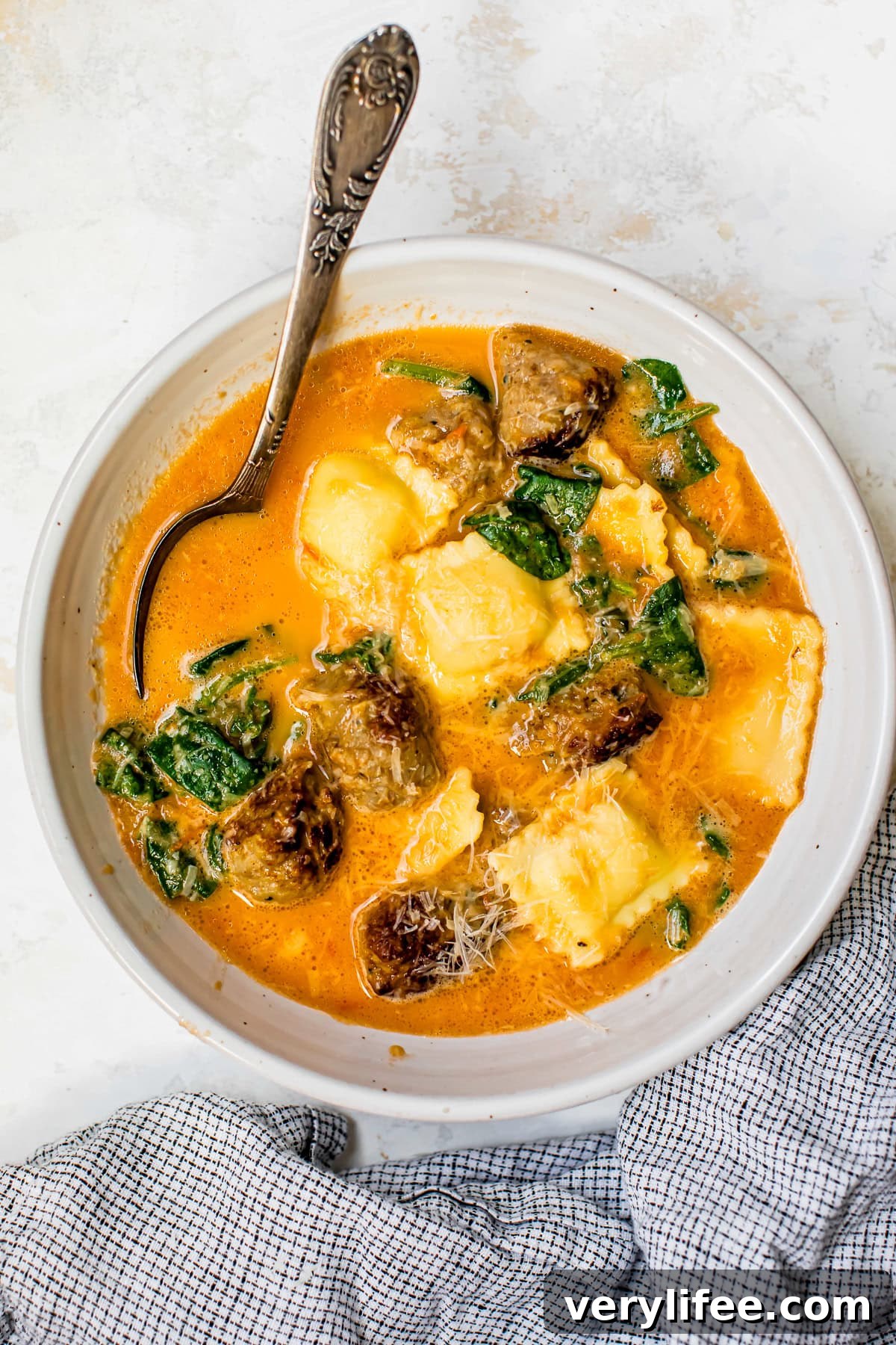 Creamy Tomato and Spinach Ravioli Soup 11 Ravioli Soup with Sausage