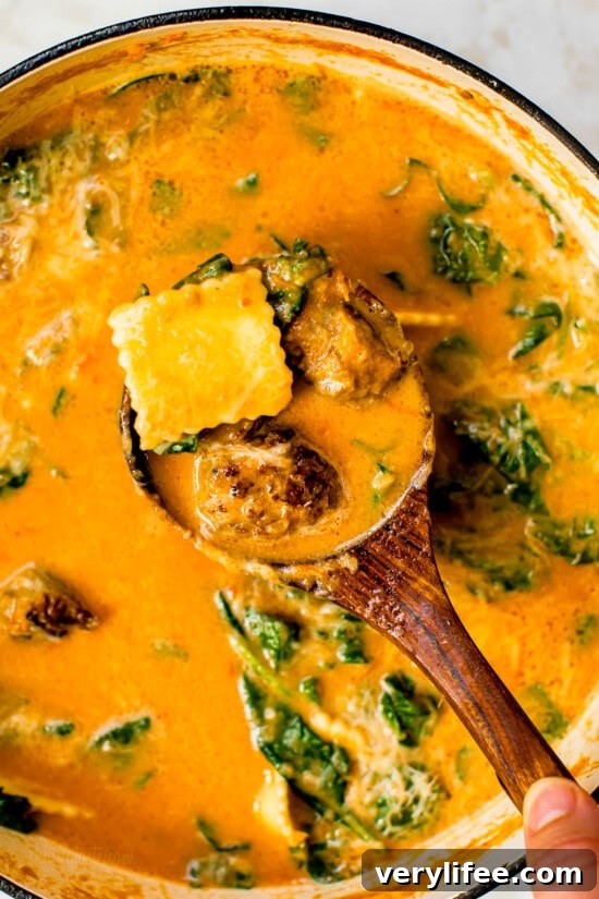 Creamy Tomato and Spinach Ravioli Soup 10 Ravioli Soup