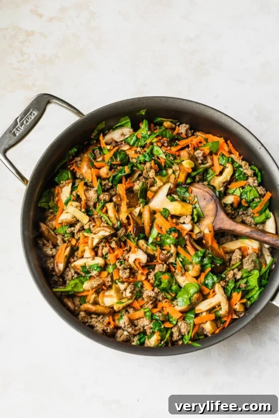 Ground Beef Bibimbap: One-Skillet Korean Bowl 8 Add the veggies