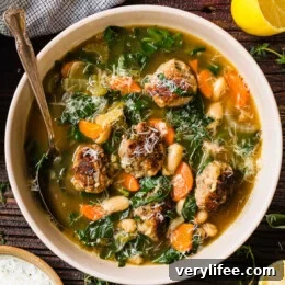 Hearty Tuscan White Bean Soup with Savory Meatballs 16 Tuscan White Bean Soup with Meatballs