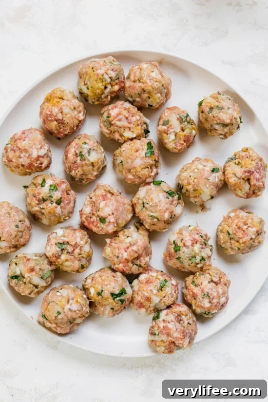 Hearty Tuscan White Bean Soup with Savory Meatballs 7 form the meatballs