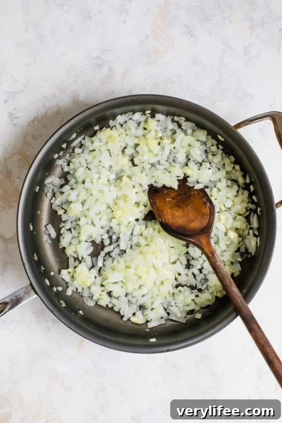 saute onions in skillet
