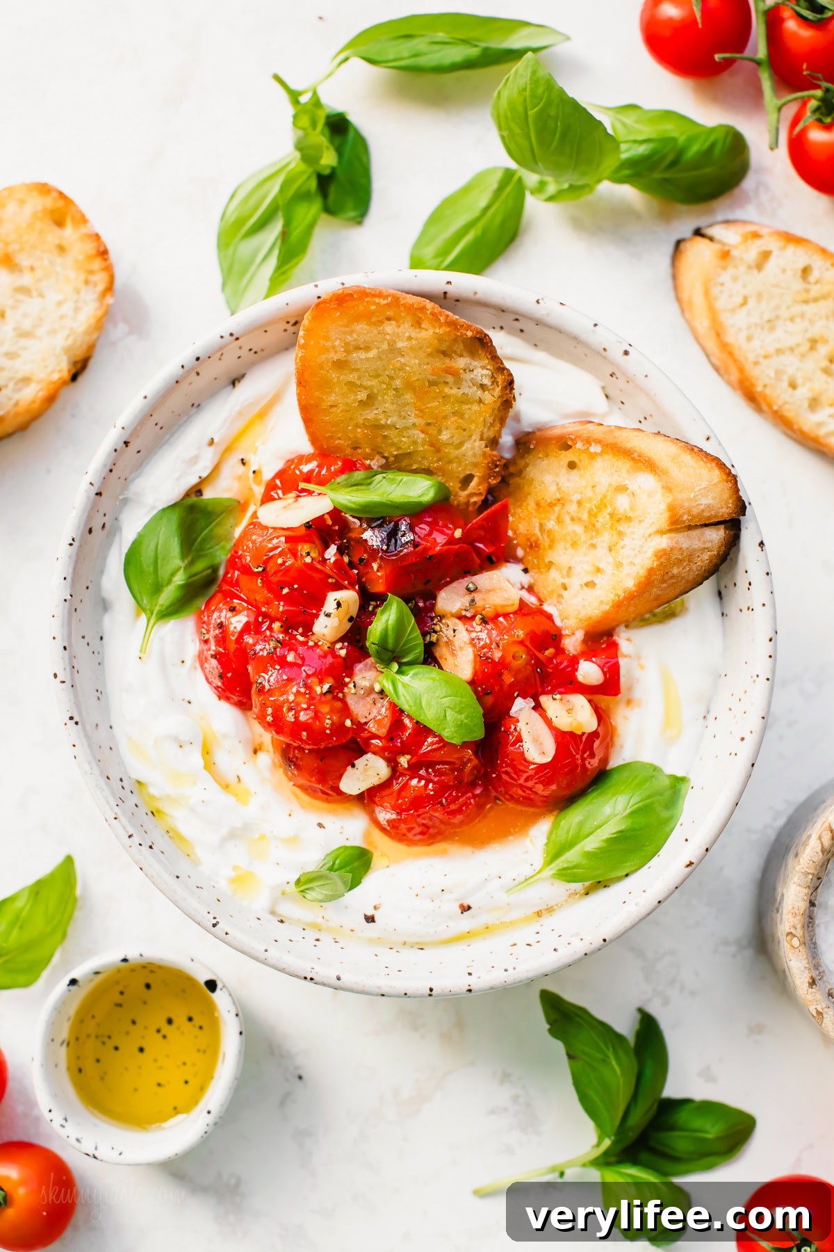 Creamy Whipped Ricotta Caprese Dip with Cherry Tomatoes 8 Whipped Ricotta Dip