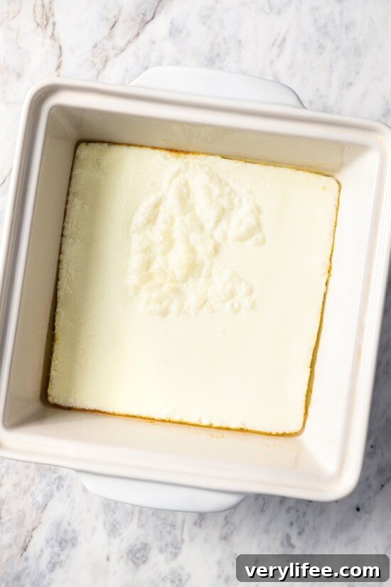 Baked egg white omelet in pan.