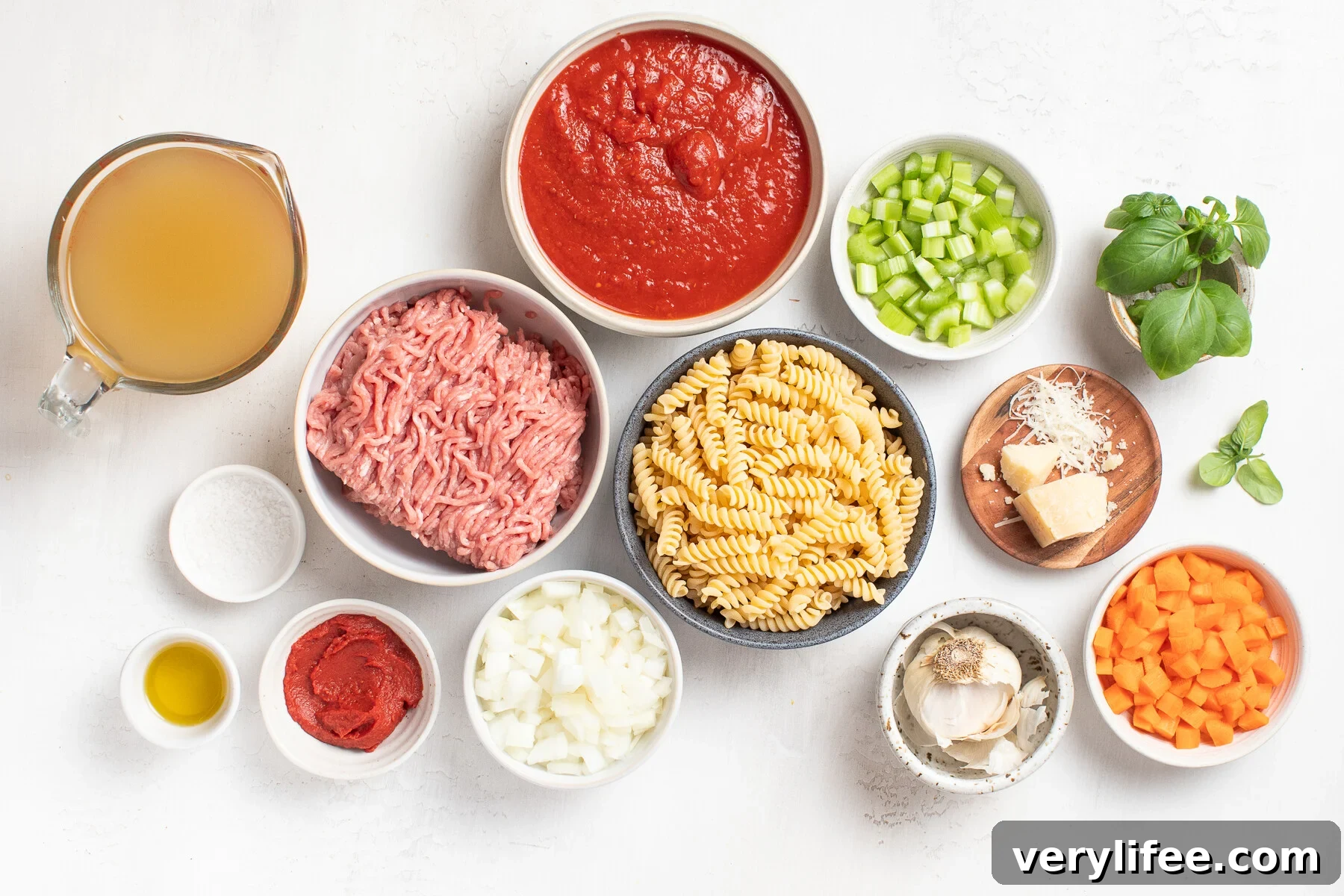 Turkey Bolognese ingredients