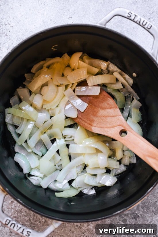 saute the onions and butter until soft