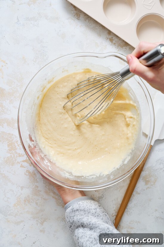 Fluffy Pancake Muffins with Maple Syrup Glaze 8 Pancake Muffins batter