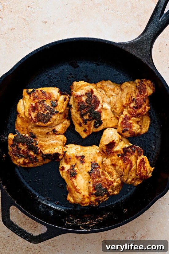 Chicken Taco Bowl Recipe: Flavorful Weeknight Meal 7 Cook the chicken thighs