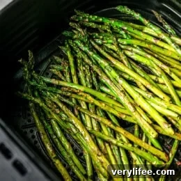 Air fry the asparagus