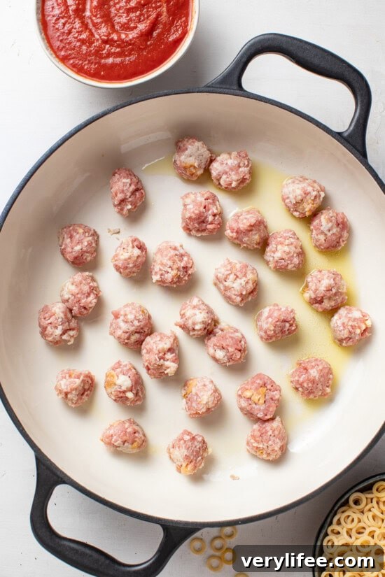 SpaghettiOs with Homemade Meatballs Recipe 8 Brown the meatballs