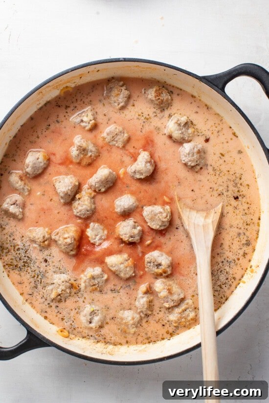 SpaghettiOs with Homemade Meatballs Recipe 10 Add all ingredients to the pan