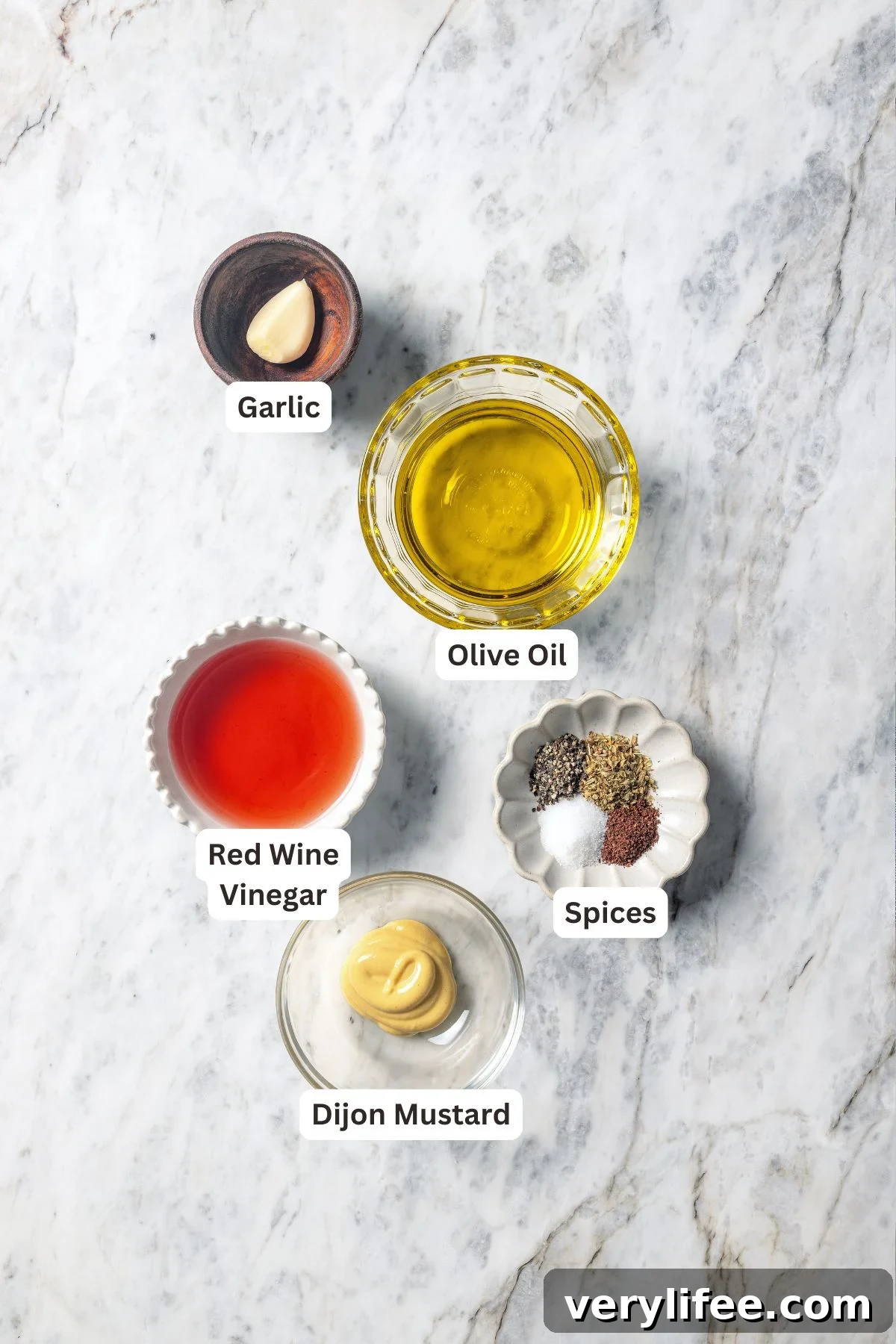 Classic Greek Salad Dressing Recipe with Olive Oil and Herbs 4 Ingredients for Greek salad dressing.