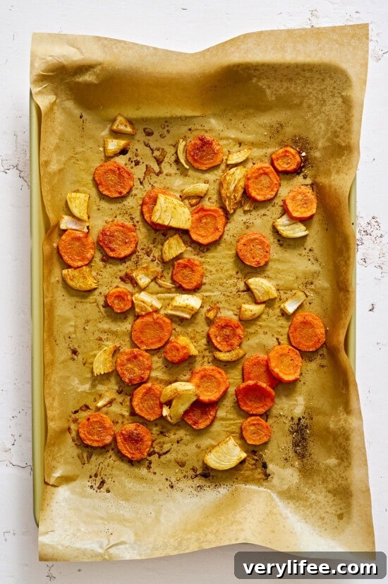 Creamy Roasted Carrot Hummus with Tahini 6 Roasted Carrots on sheet pan