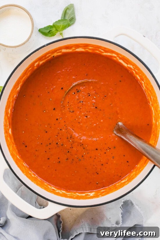 pot of homemade Tomato Soup
