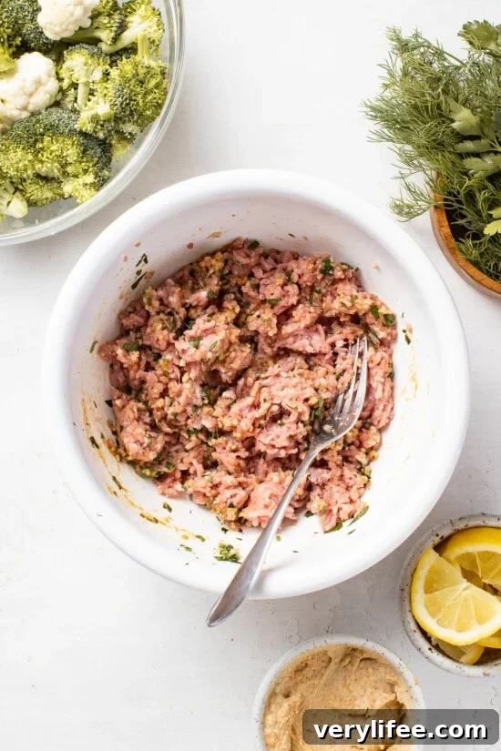 Sheet Pan Mediterranean Meatball Bowls with Hummus 5 meatball mix