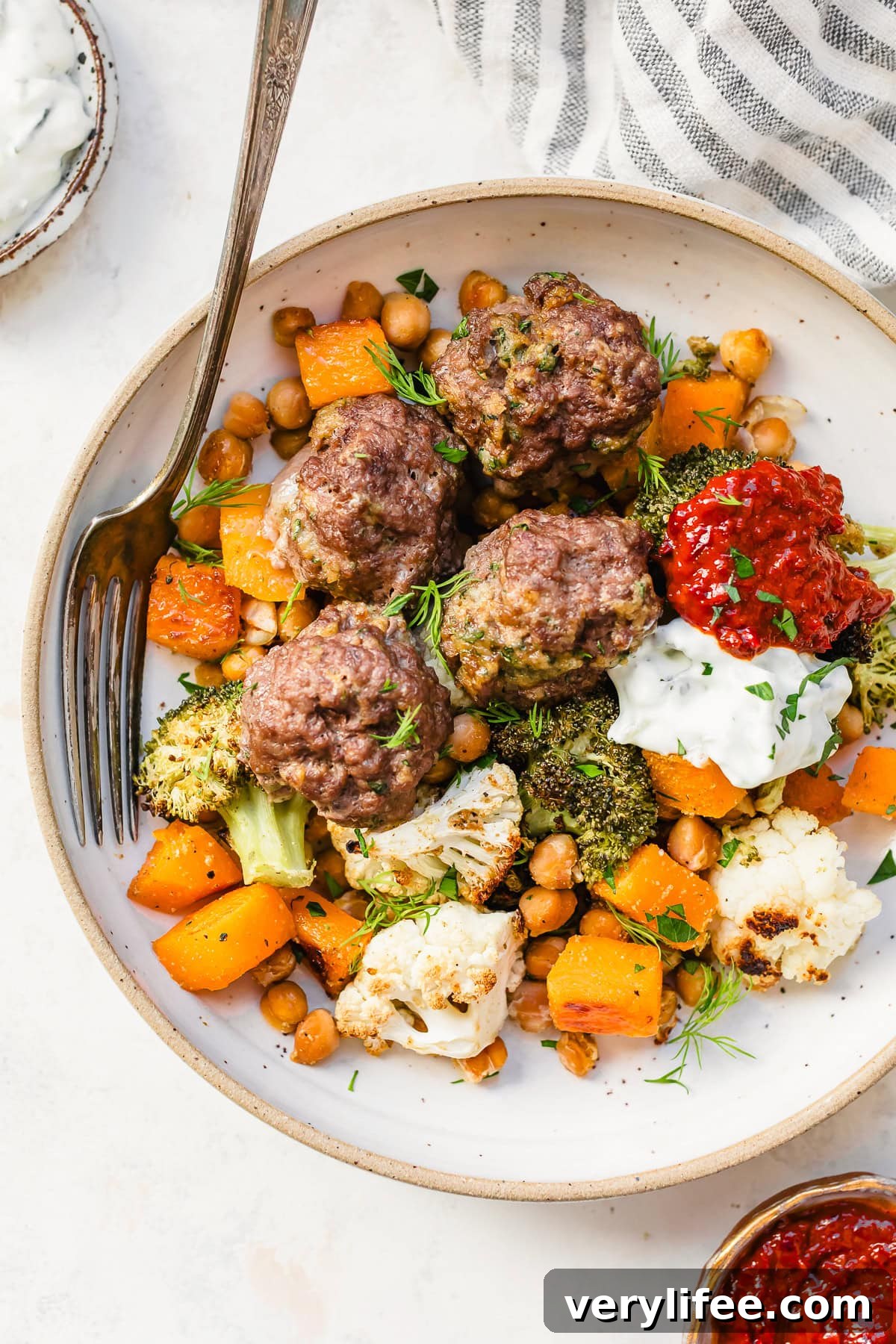 Sheet Pan Meatballs with Chickpeas, Cauliflower and Butternut 2 Sheet Pan Meatballs with Chickpeas Cauliflower and Butternut
