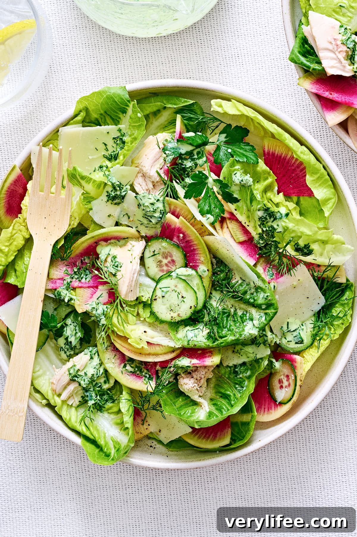 Green Goddess Caesar Salad with Chicken