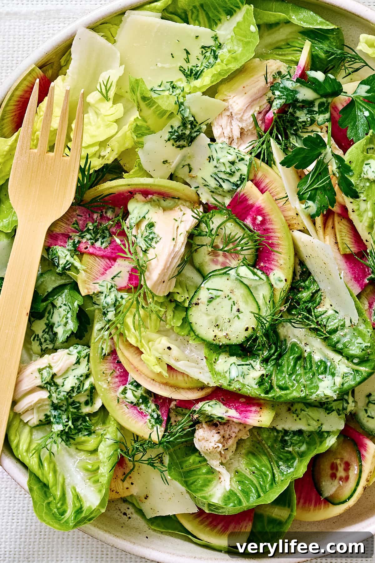 Green Goddess Caesar Salad with Chicken