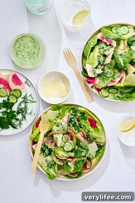 Green Goddess Caesar Salad with Chicken