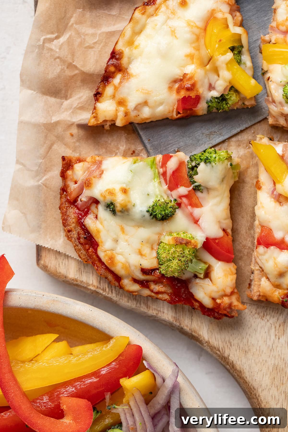 Chicken Crust Pizza slice