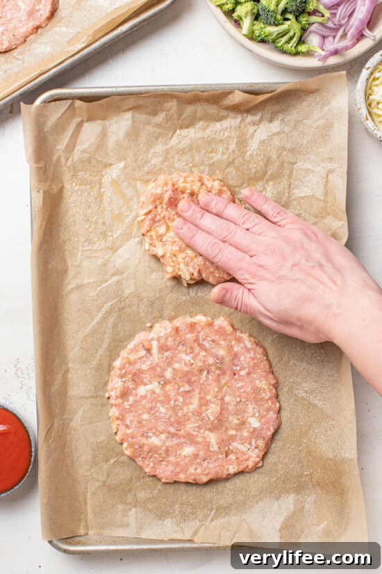 Flatten into pizza crust