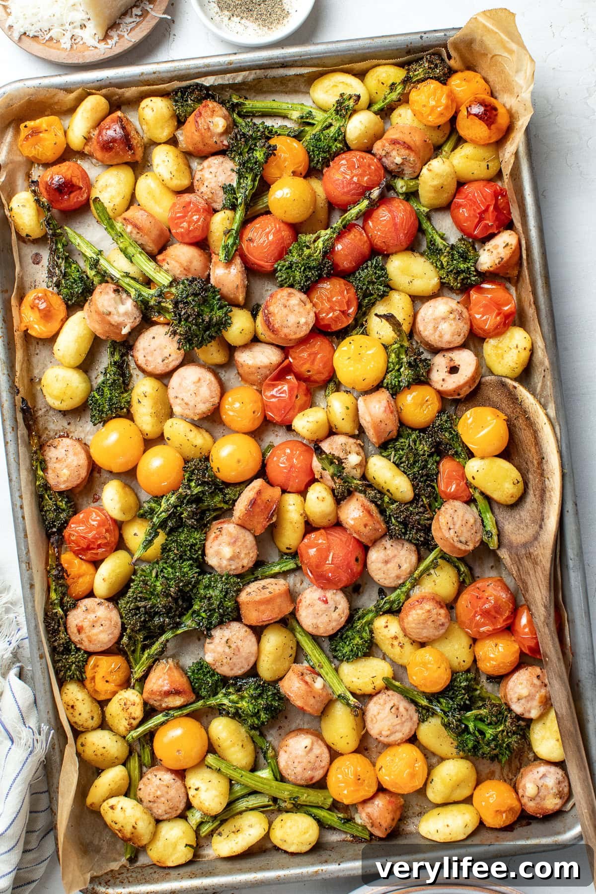Sheet Pan Gnocchi and Sausage with Tomatoes and Broccolini