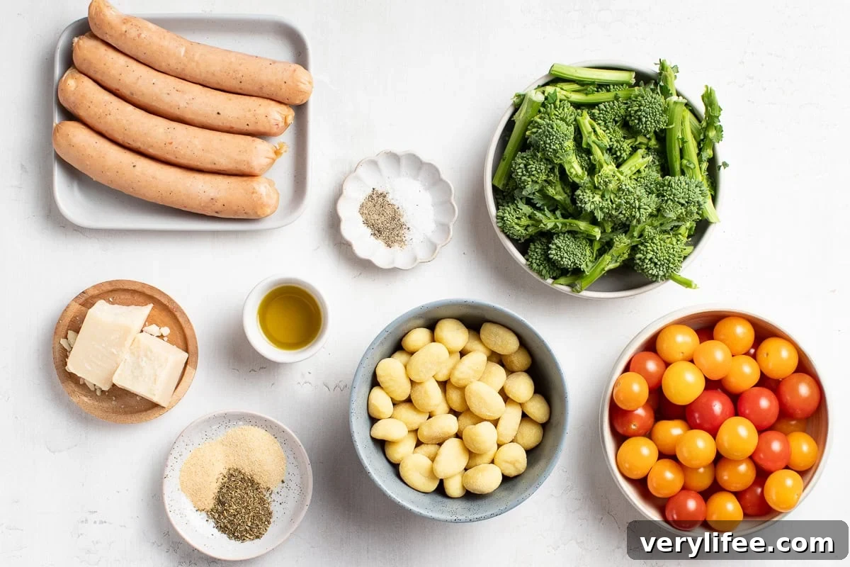 Gnocchi and Sausage with Tomatoes and Broccolini