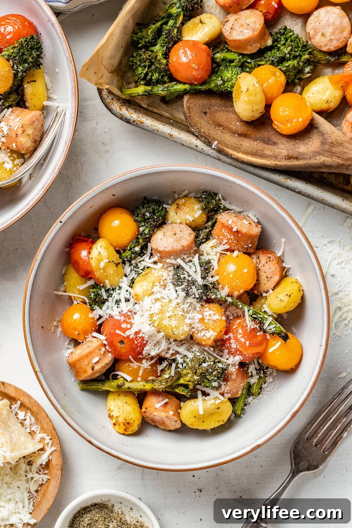 Gnocchi and Sausage with Tomatoes and Broccolini