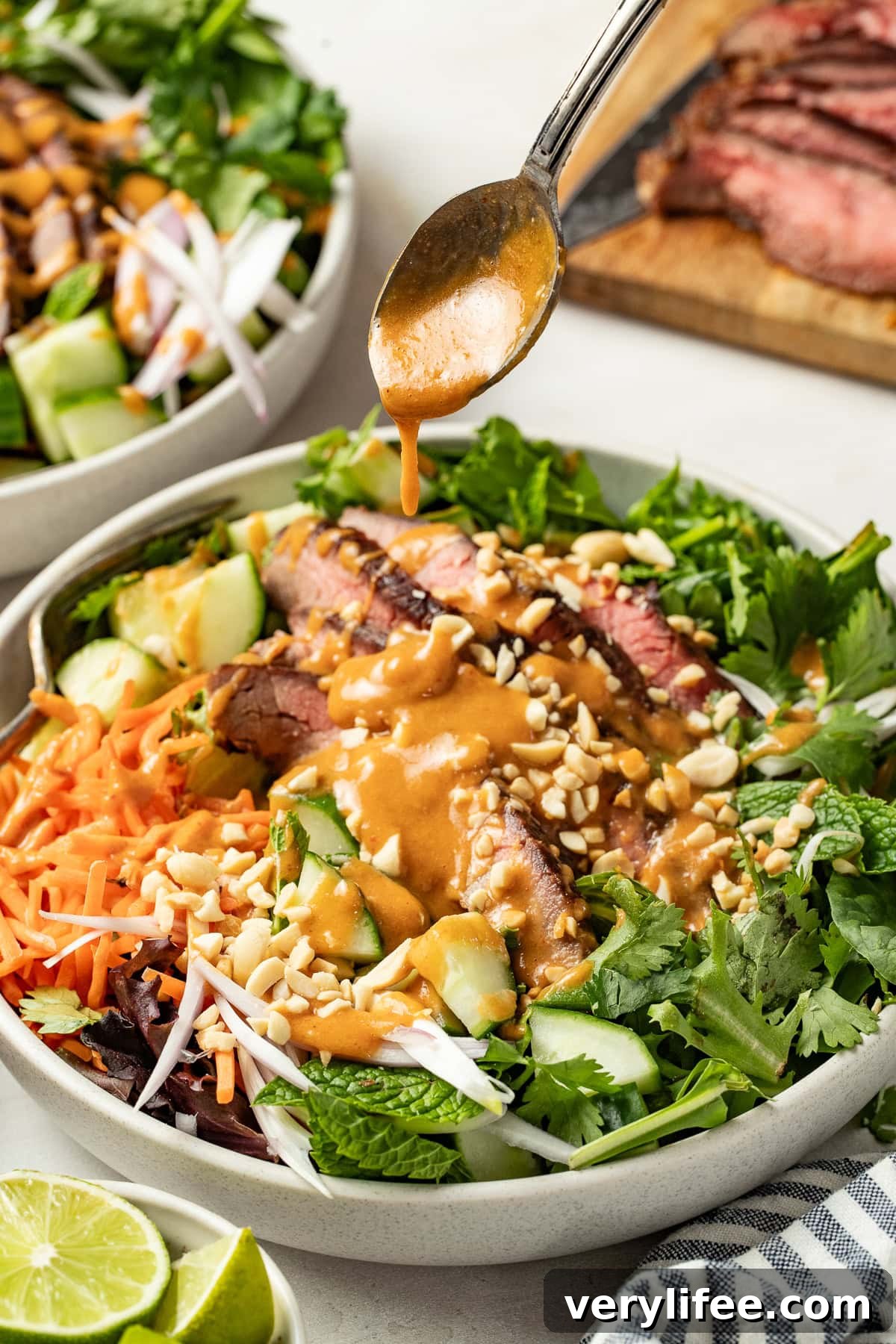 Thai Steak Salad with Peanut Dressing