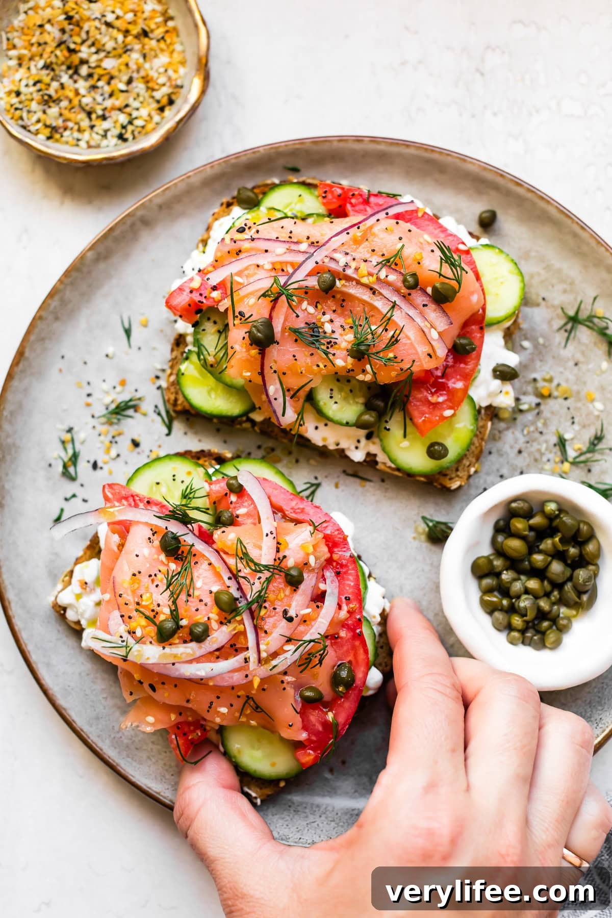 High-Protein Smoked Salmon Toast Recipe 8 Smoked Salmon Toast with cottage cheese