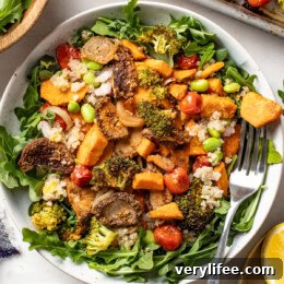 Protein-Packed Vegan Quinoa Bowl with Roasted Veggies and Tahini 14 Vegan Quinoa Bowls with Roasted Vegetables