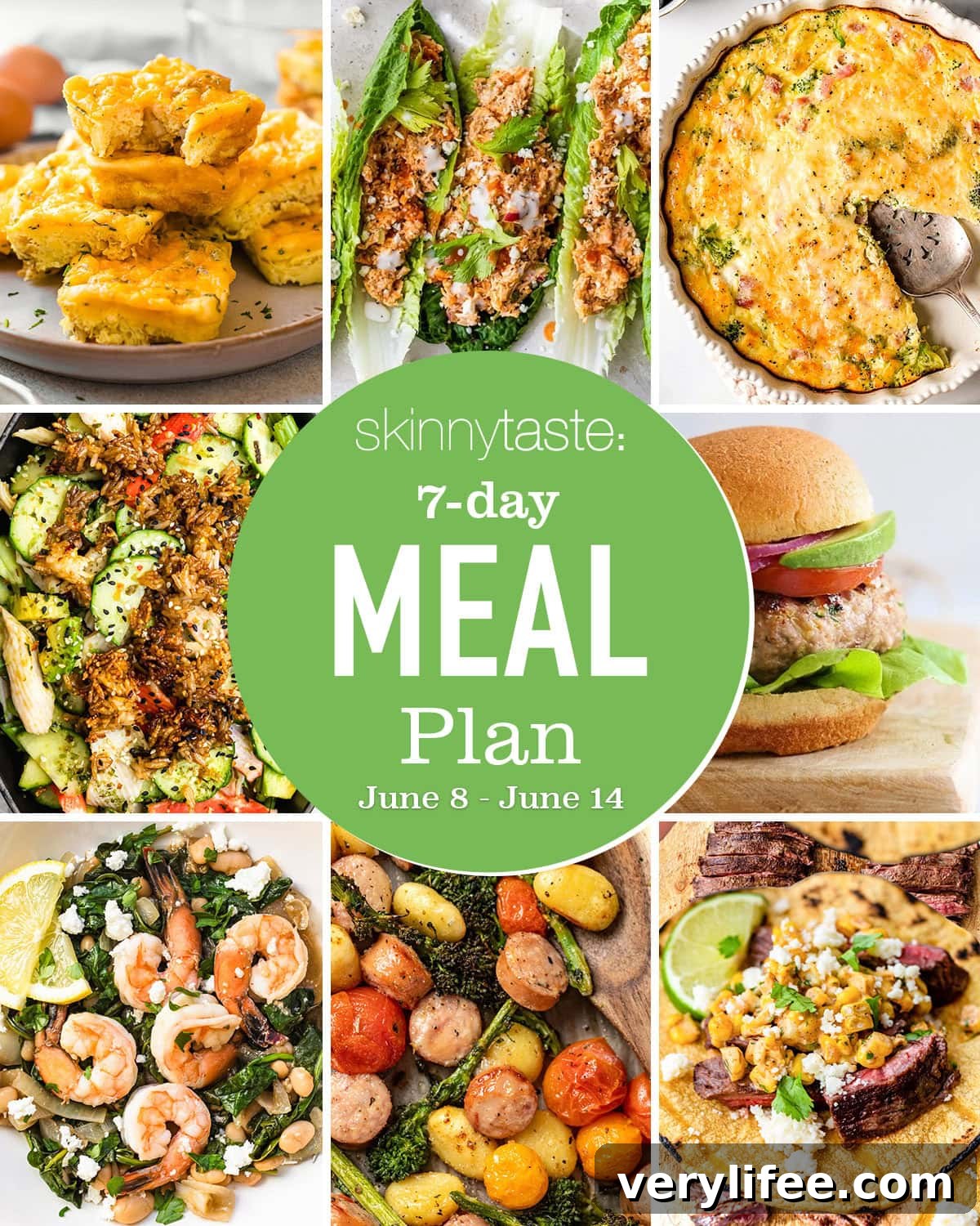Free 7-Day Nutritious Meal Plan (June 8-14) 2 Healthy meals and ingredients