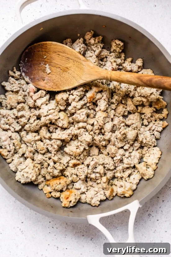 Creamy Cottage Cheese Pasta Recipe 6 brown the meat then set aside