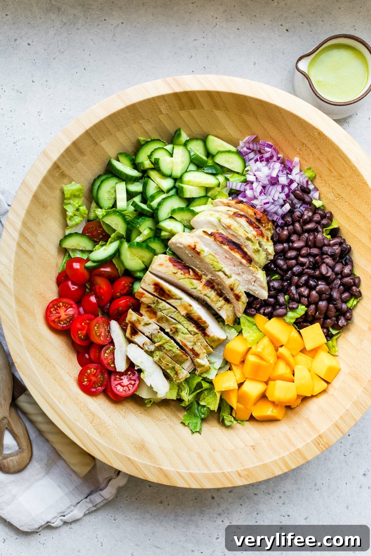 Grilled Chicken Salad with Cilantro Lime Yogurt Dressing