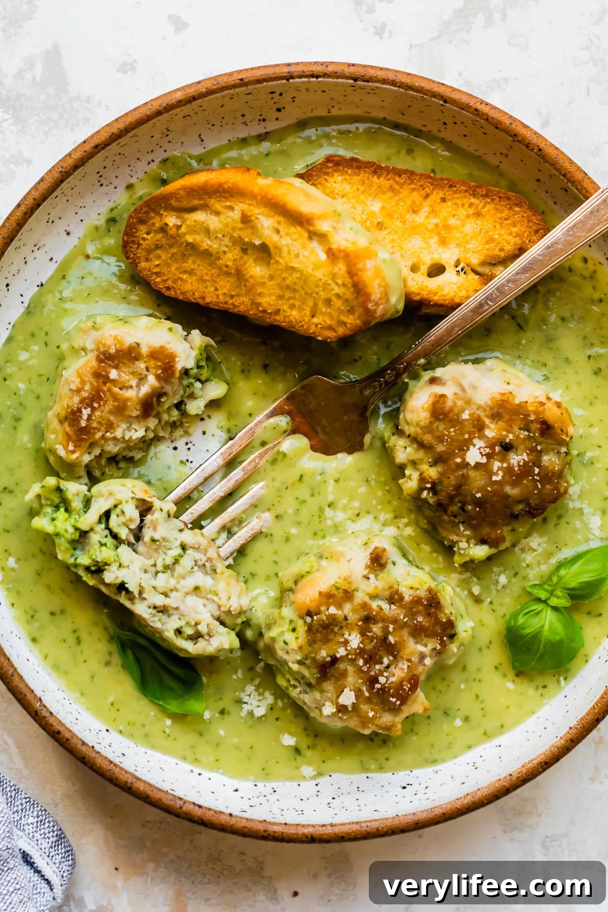 Pesto Chicken Meatballs with Creamy White Bean Puree 8 Chicken Meatballs with Lemony Pesto White Bean Puree