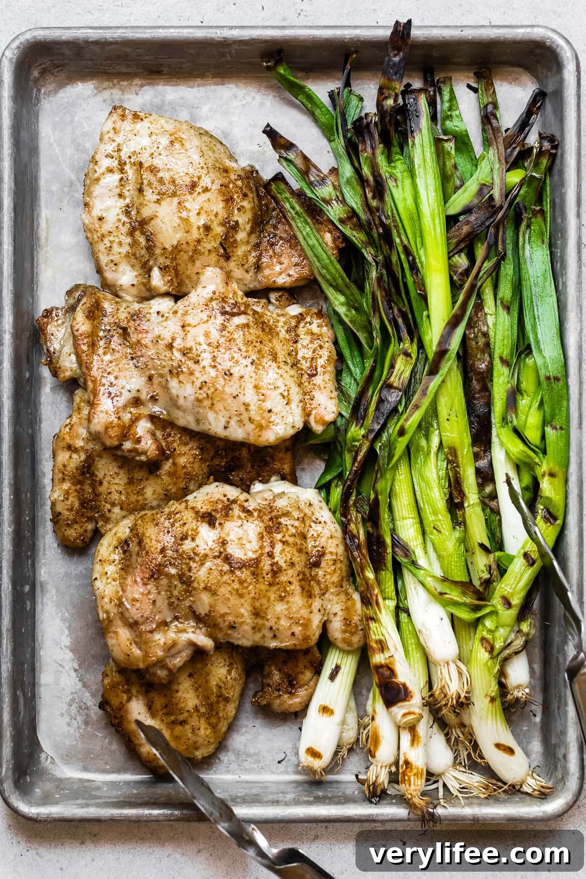Grilled Boneless Chicken Thighs with Charred Scallion Sauce