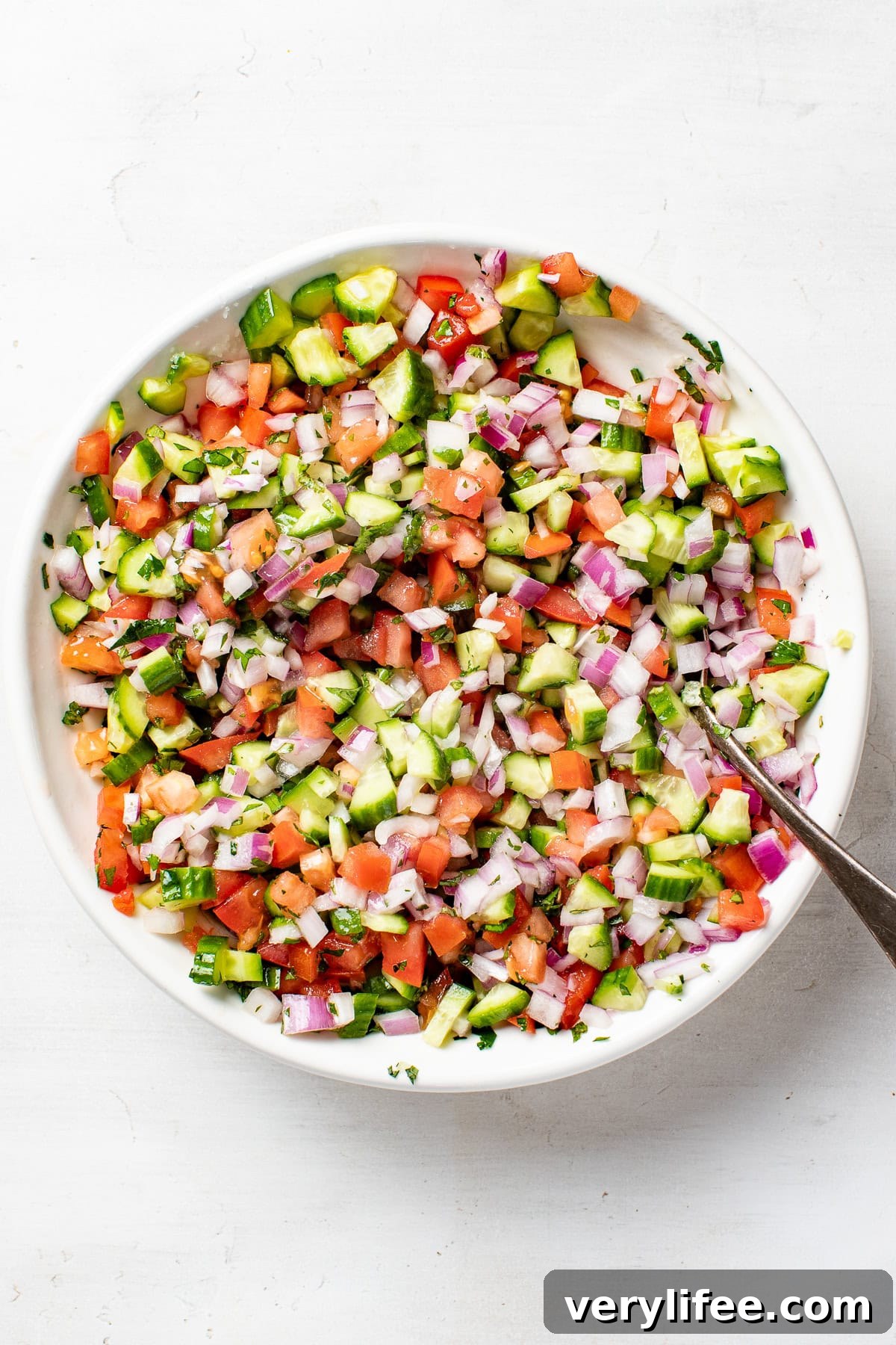 Mediterranean Feta-Brined Chicken Bowl with Shirazi Salad 5 Shirazi Salad