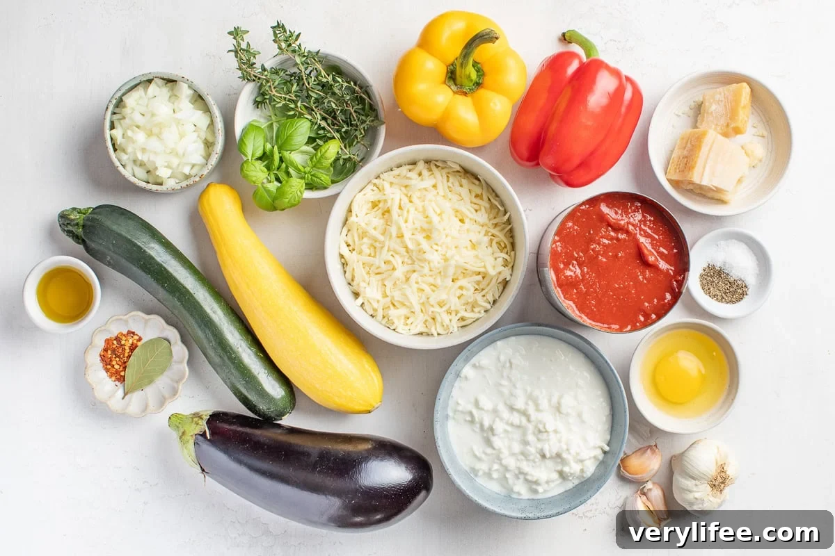 Ratatouille Lasagna ingredients