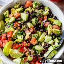 Black Bean, Avocado, Cucumber, and Tomato Salad