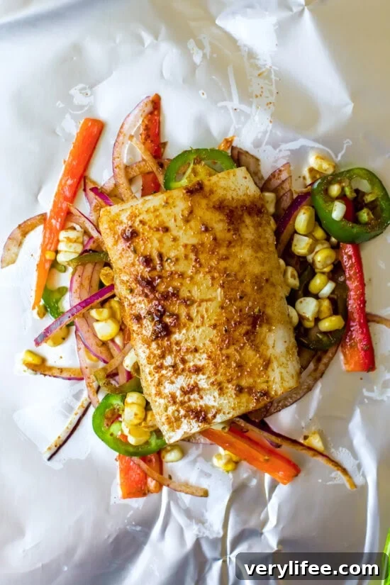 Fish Taco ingredients in foil