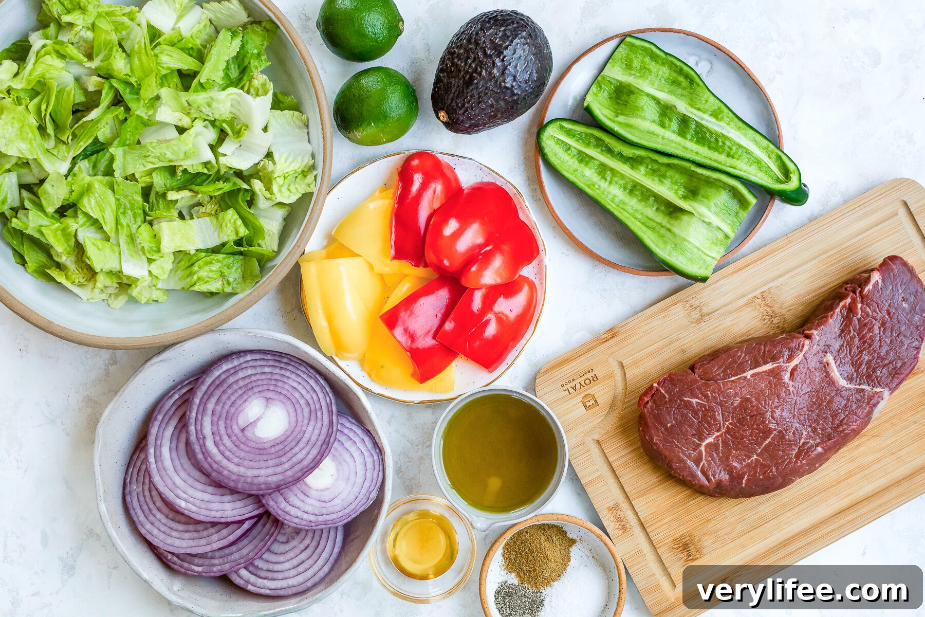 Grilled Steak Fajita Salad with Cilantro Lime Dressing 5 Steak Fajita Salad ingredients