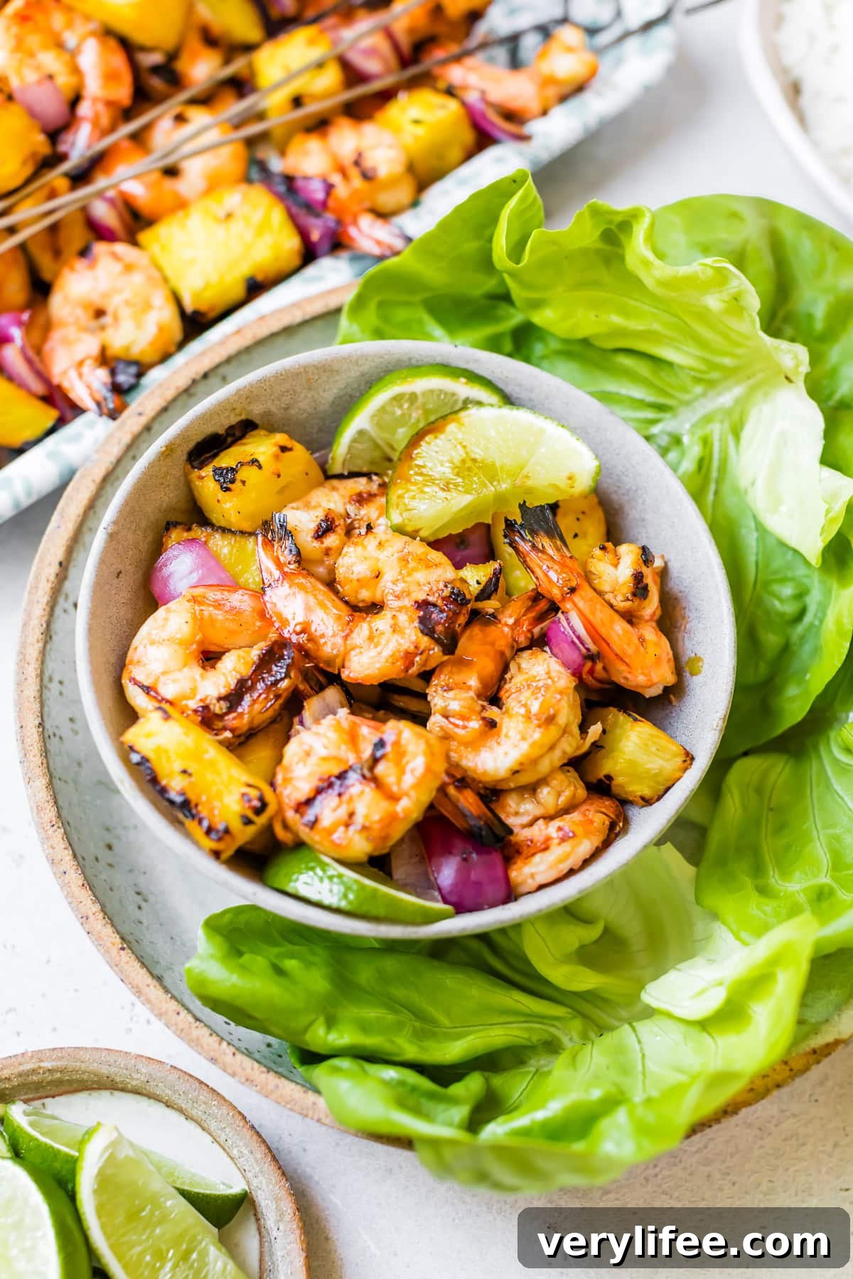 Shrimp and Pineapple lettuce wraps