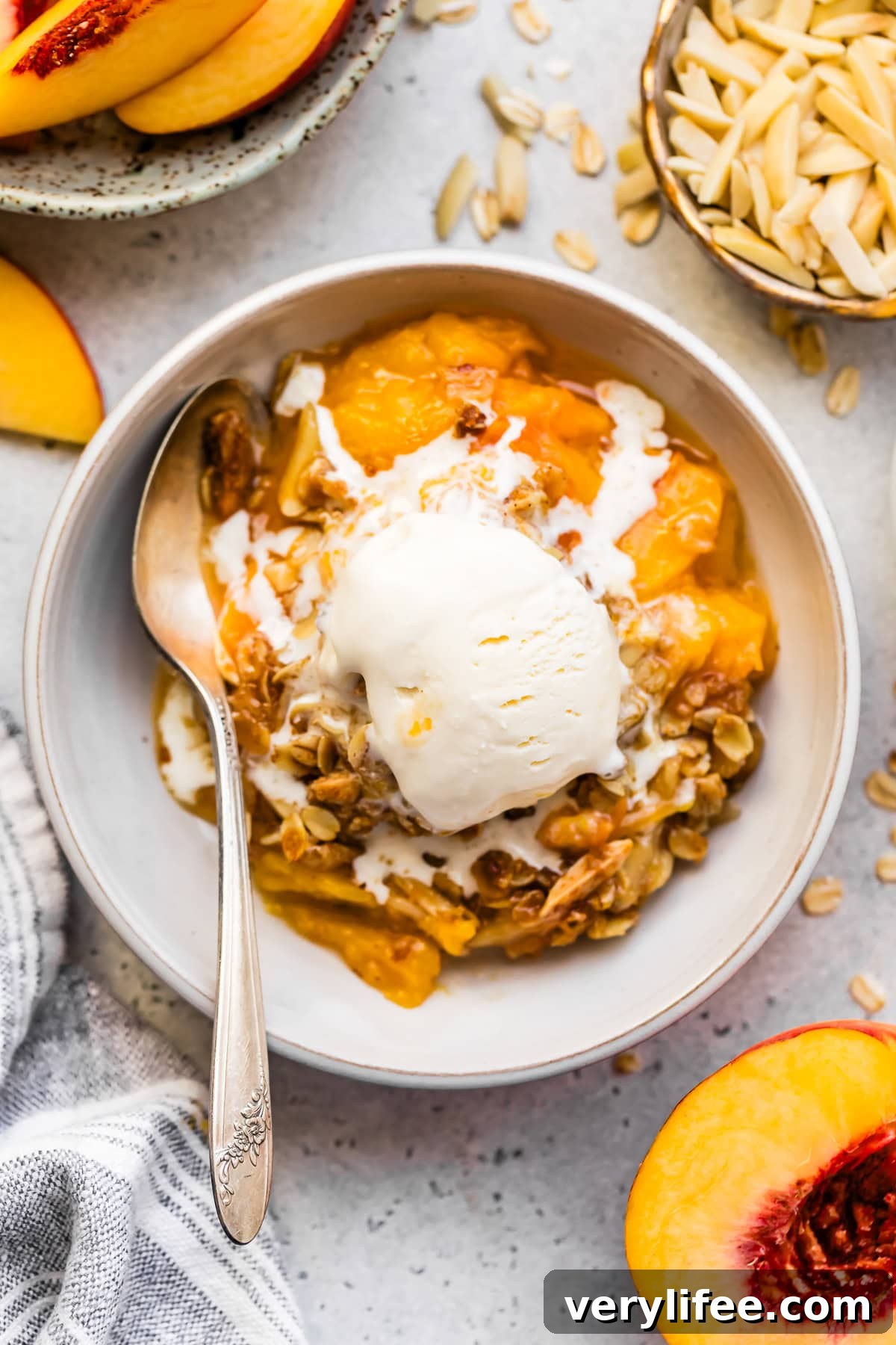 Classic Peach Crisp Recipe with Oat Streusel 11 Peach Crisp