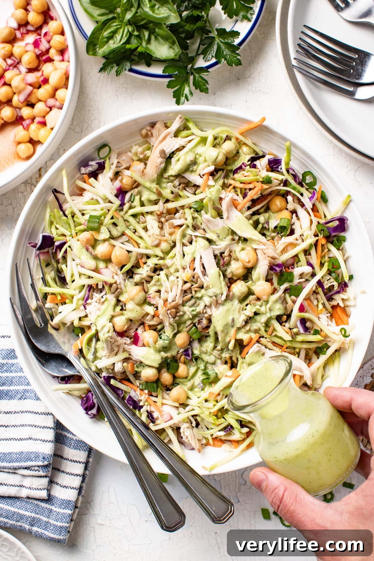 Green Goddess Chicken and Chickpea Salad Recipe 2 Green Goddess Chicken Chickpea Salad