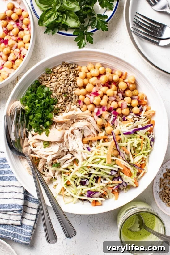 Green Goddess Chicken and Chickpea Salad Recipe 8 assemble the salad